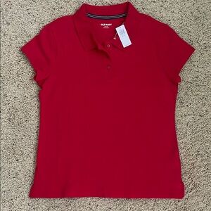 Old Navy Girls Red Fitted Short Sleeve Polo